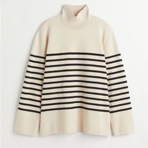 H&M High Neck Striped Sweater